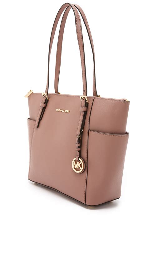 michael michael kors jet set travel top zip tote dusty rose